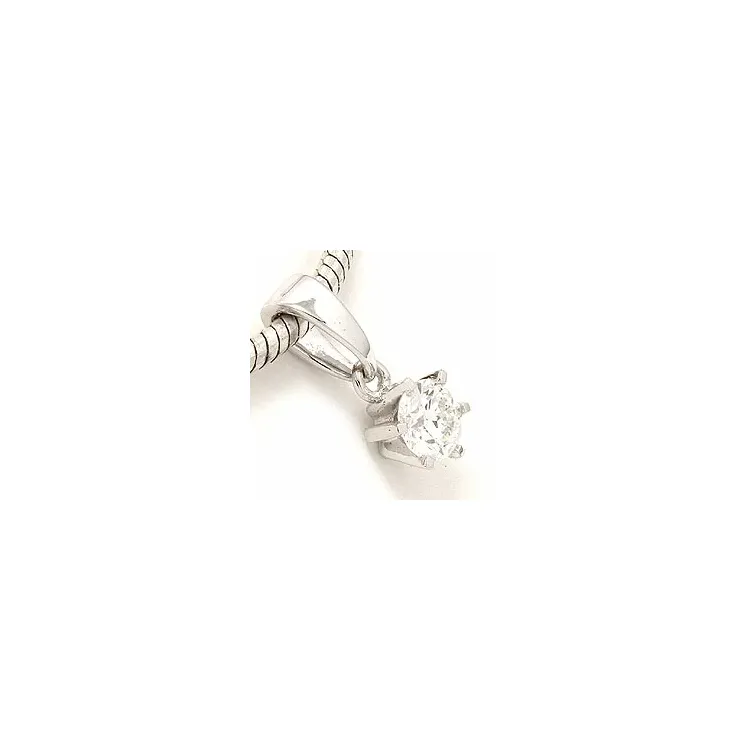 diamant hanger in 14 caraat witgoud 0,20 ct