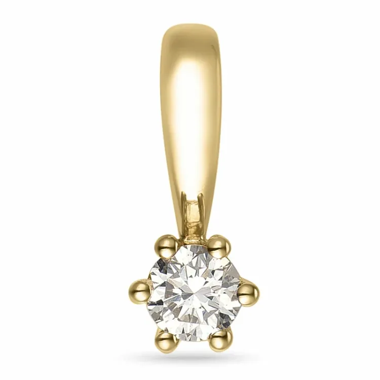 diamant solitaire hanger in 14 caraat goud 0,10 ct
