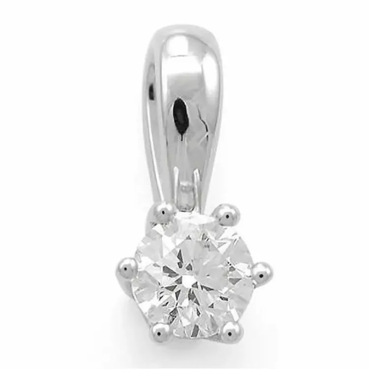 0,30 ct lab grown diamant solitaire hanger in 14 caraat witgoud 0,30 ct
