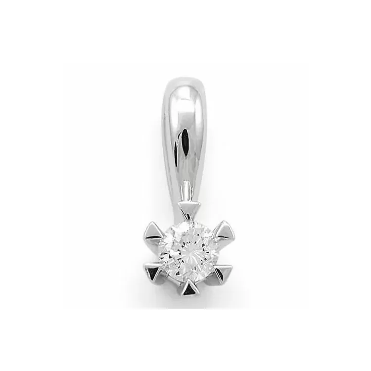 campagne - diamant hanger in 14 caraat witgoud 0,10 ct