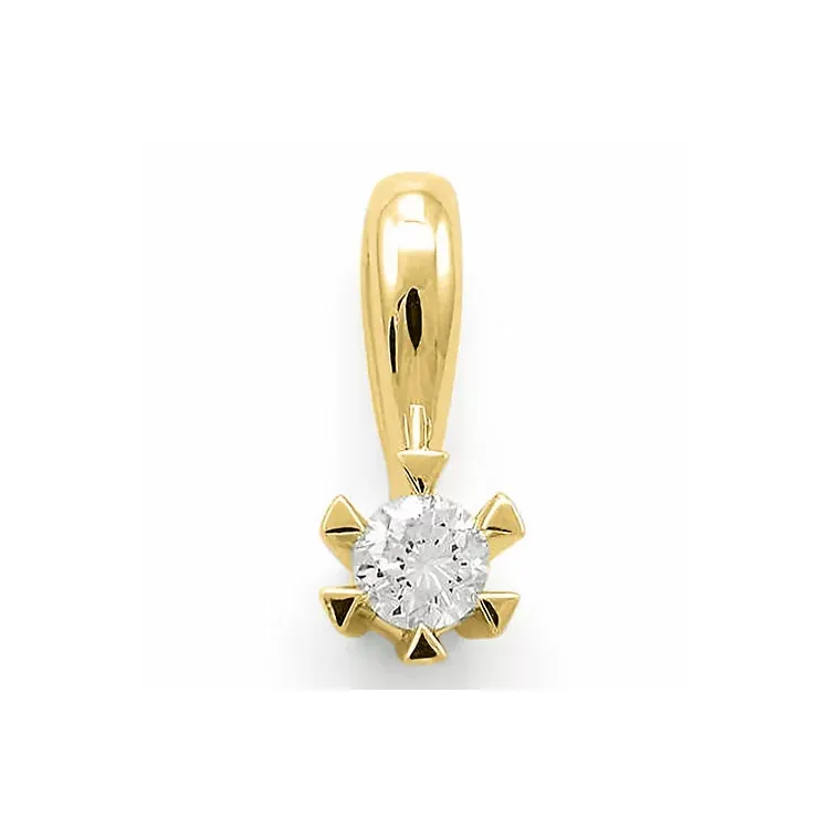 campagne - diamant hanger in 14 caraat goud 0,10 ct