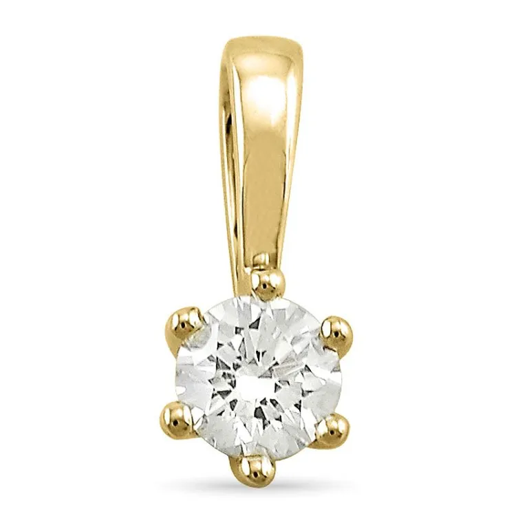 0,30 ct lab grown diamant solitaire hanger in 14 caraat goud 0,30 ct