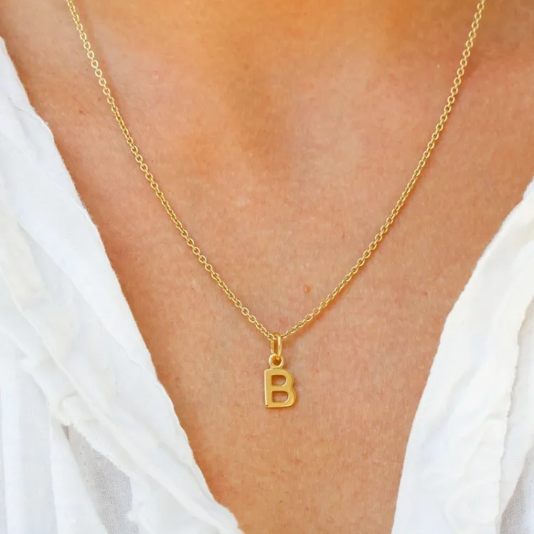 letter b hanger in verguld sterlingzilver - My Letter