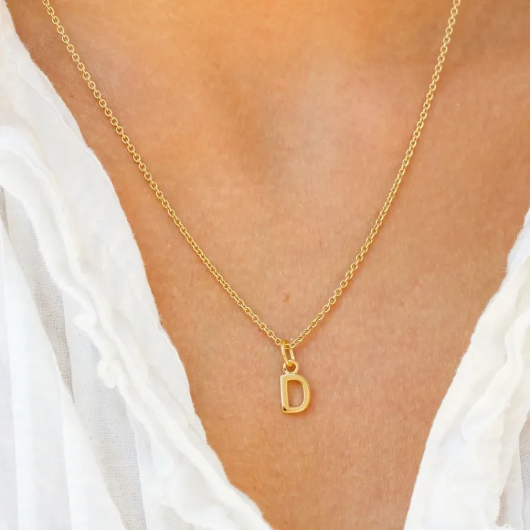 letter d hanger in verguld sterlingzilver - My Letter