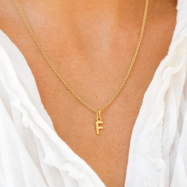 letter f hanger in verguld sterlingzilver - My Letter