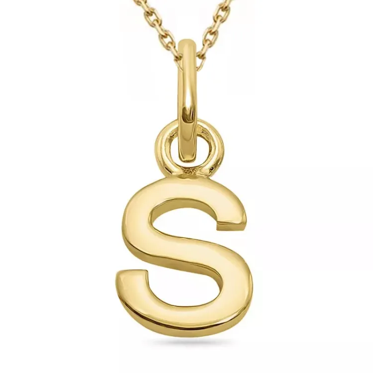 letter s ketting in verguld sterlingzilver met hanger in verguld sterlingzilver - My Letter
