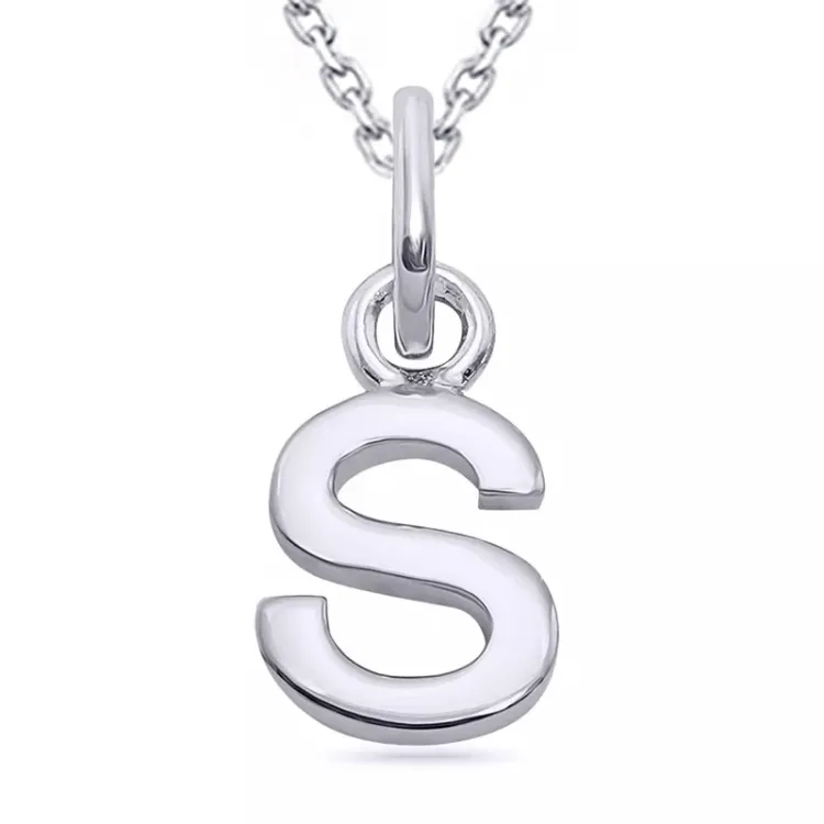 letter s ketting in zilver met hanger in zilver - My Letter