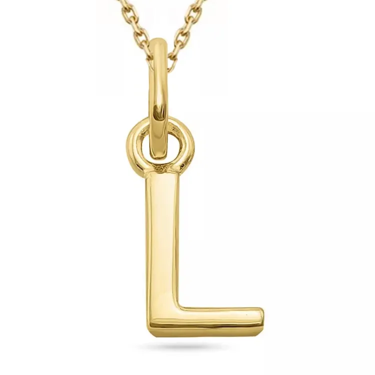 letter l ketting in verguld sterlingzilver met hanger in verguld sterlingzilver - My Letter