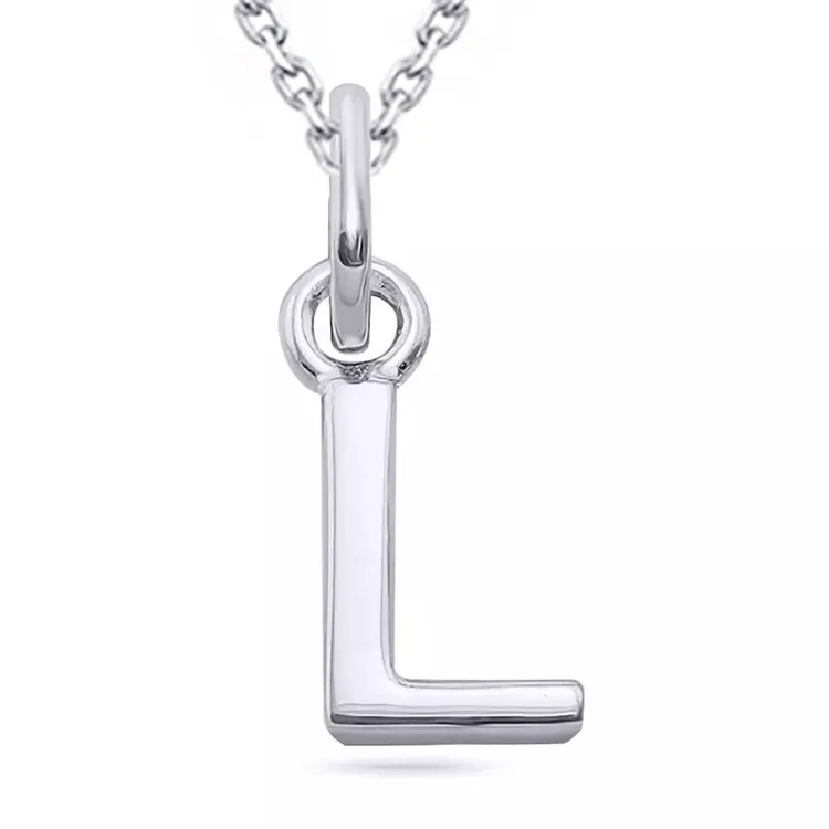 letter l ketting in zilver met hanger in zilver - My Letter