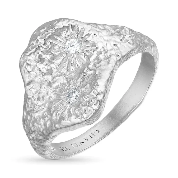 zirkoon ring in zilver - Lumé Etched