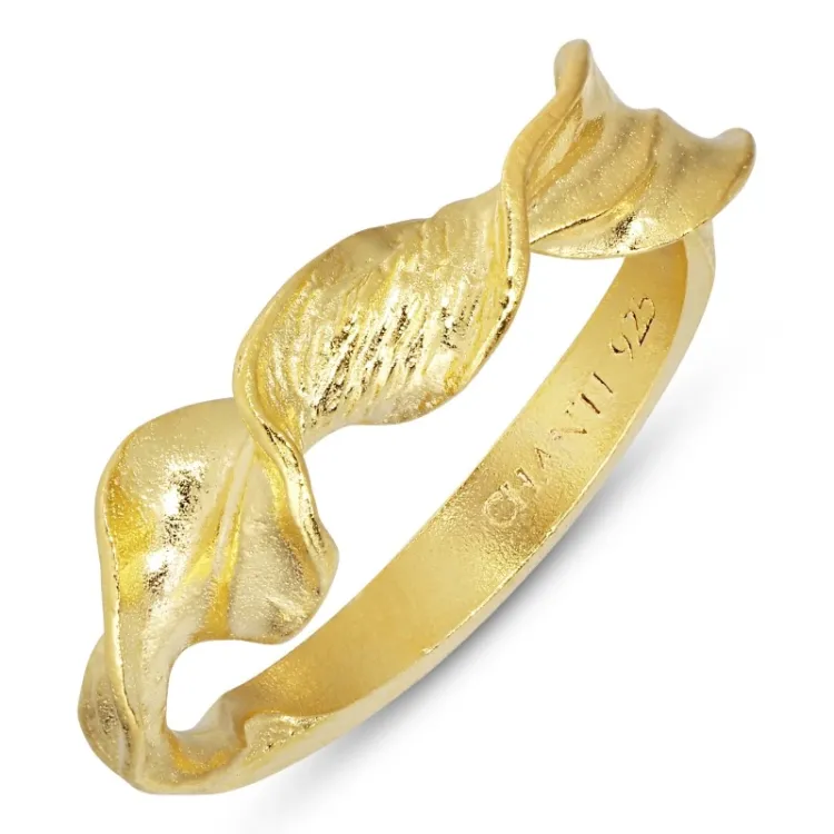gedraaide ring in verguld sterlingzilver - Lumé Etched