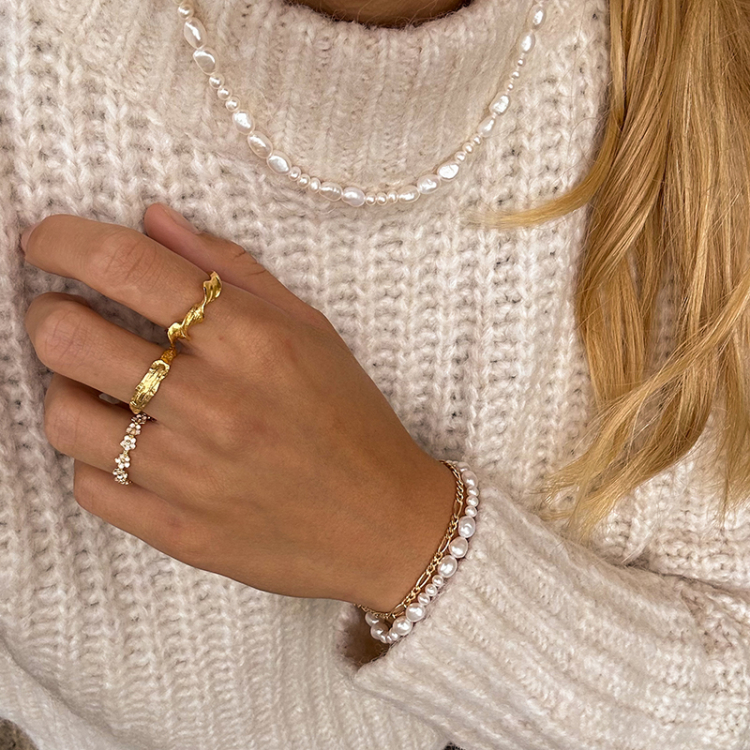 gedraaide ring in verguld sterlingzilver - Lumé Etched