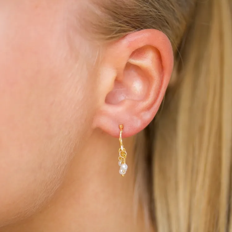 parel halfcreool in verguld sterlingzilver - Lumé Etched