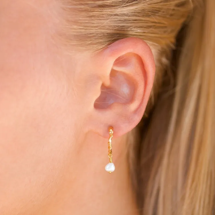parel halfcreool in verguld sterlingzilver - Lumé Etched