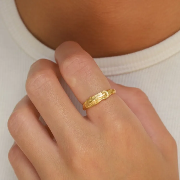 ring in verguld sterlingzilver - Lumé Etched