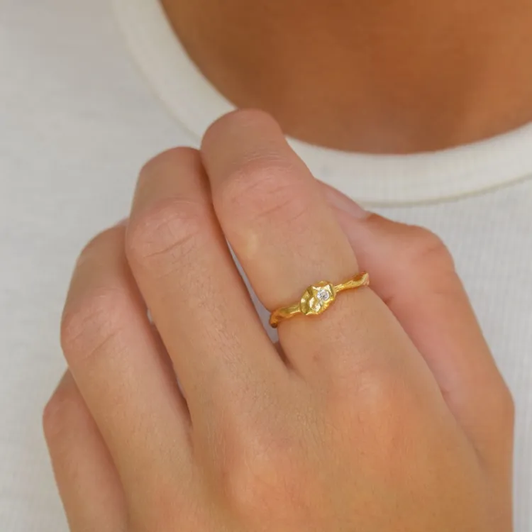 ring in verguld sterlingzilver - Lumé Etched