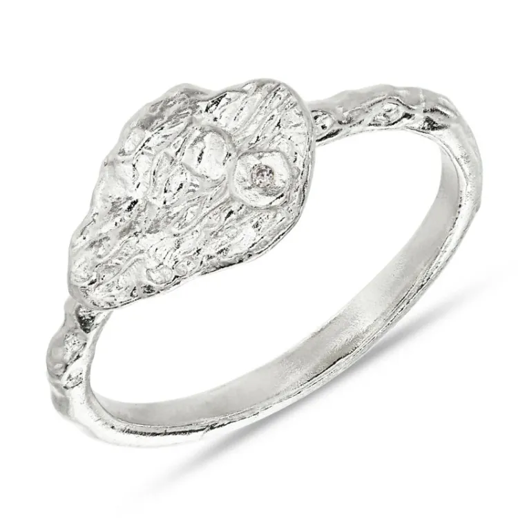 zirkoon ring in zilver - Lumé Etched