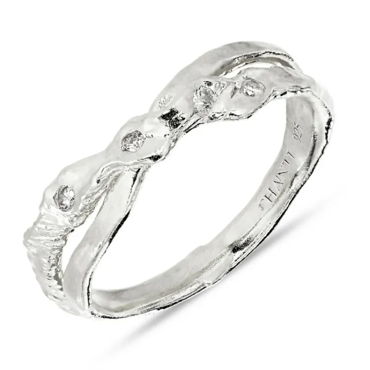zirkoon ring in zilver - Lumé Etched