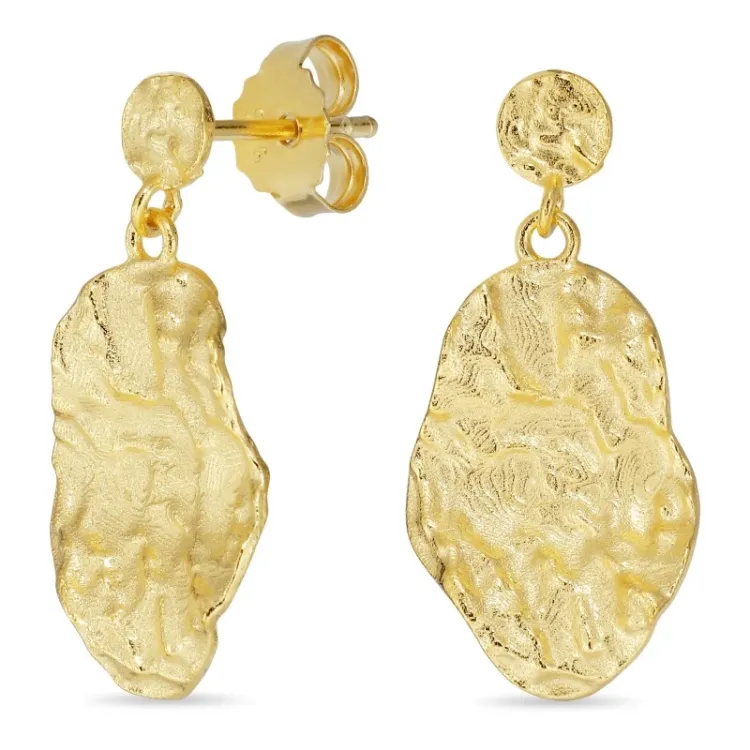 oorbellen in verguld zilver - Lumé Etched