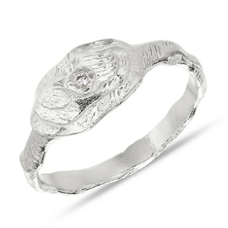 zirkoon ring in zilver - Lumé Etched