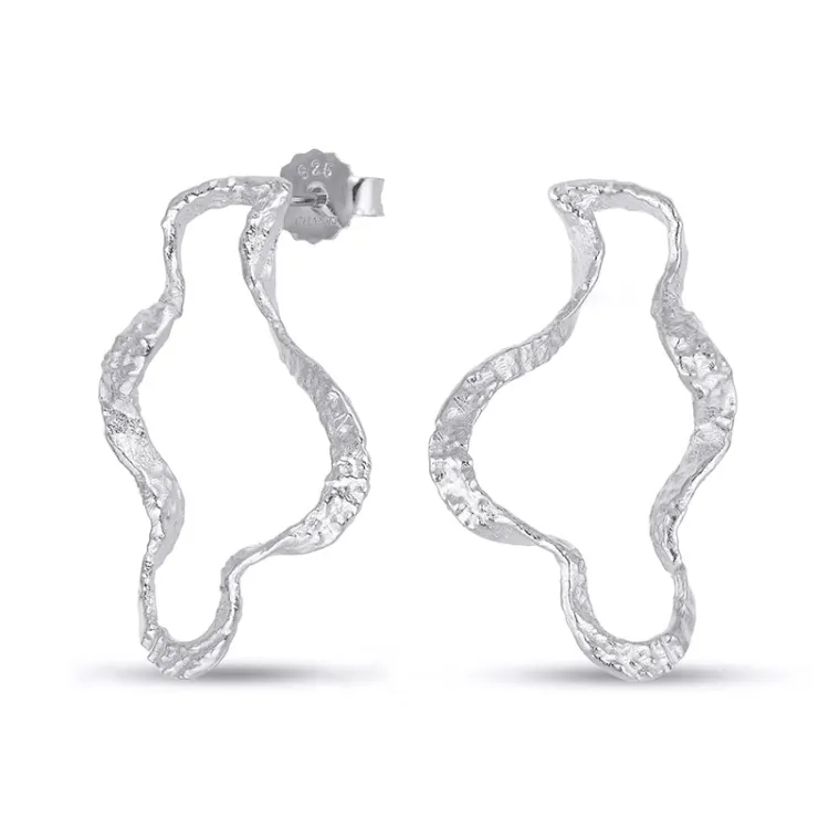 oorbellen in zilver - Lumé Etched
