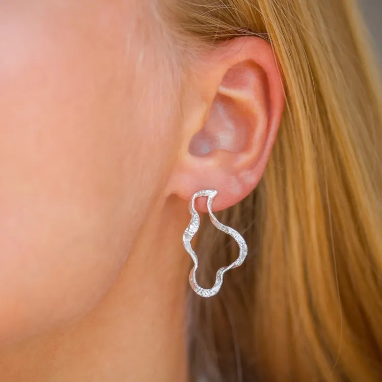 oorbellen in zilver - Lumé Etched