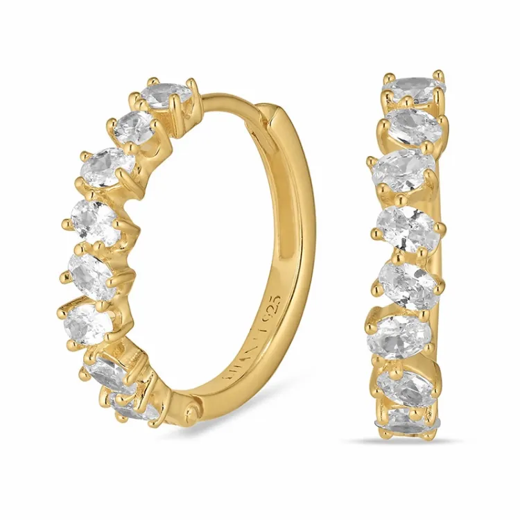 zirkoon creool in verguld sterlingzilver - Lumé Illume
