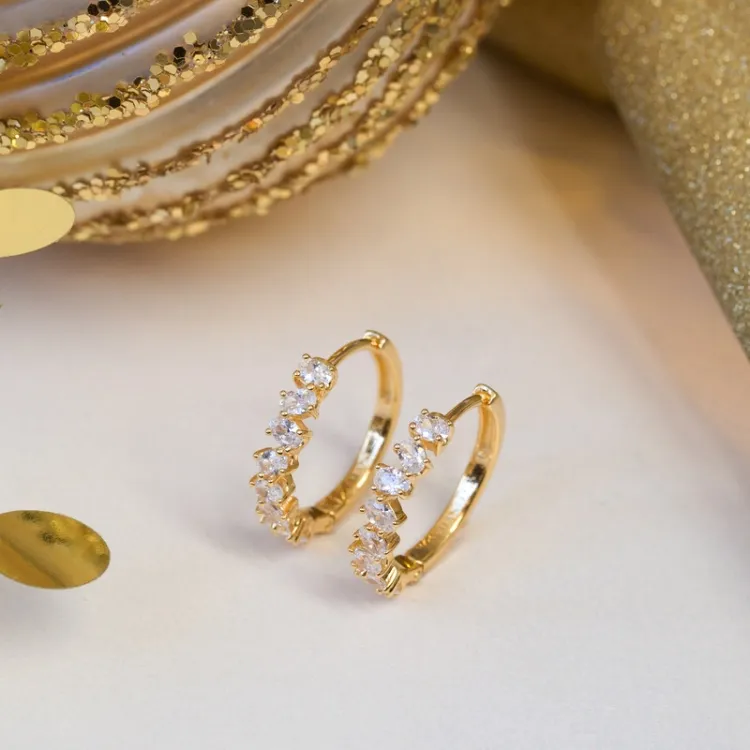 zirkoon creool in verguld sterlingzilver - Lumé Illume