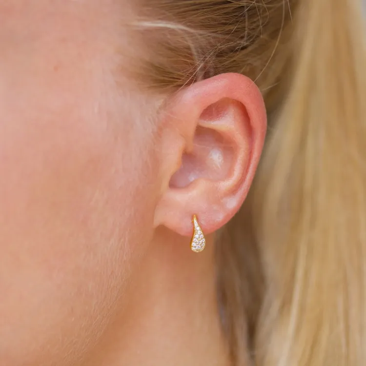 zirkoon oorbellen in verguld sterlingzilver - Lumé Illume