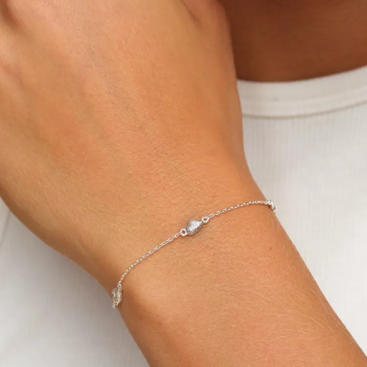 armband in zilver 16 plus 3 cm x 3,75 mm  - Lumé Etched