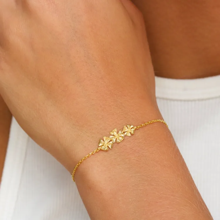 armband in verguld sterlingzilver 16 plus 3 cm x 6,5 mm  - Lumé Etched