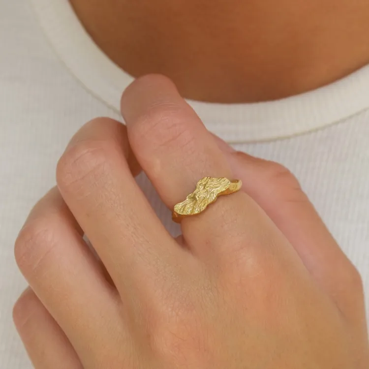 ring in verguld sterlingzilver - Lumé Etched