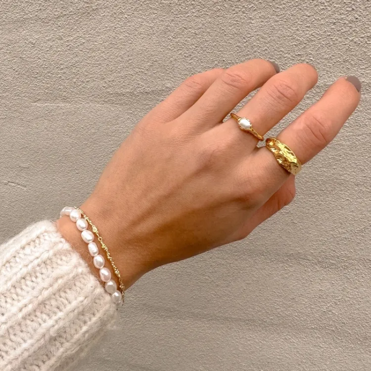 ring in verguld sterlingzilver - Lumé Etched