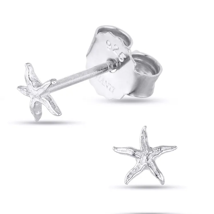 zeester oorsteker in zilver - Lumé Etched