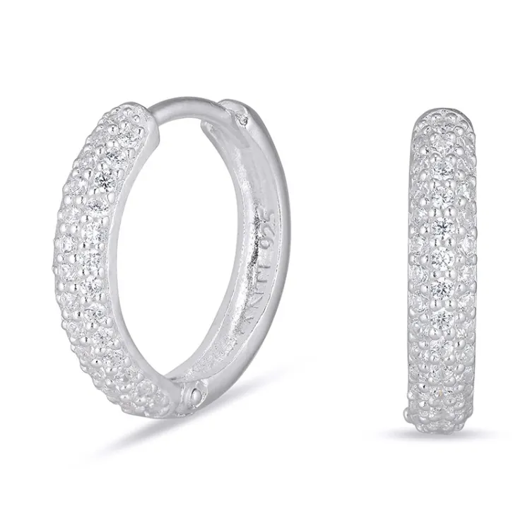 14 mm zirkoon creool in zilver - Lumé Illume