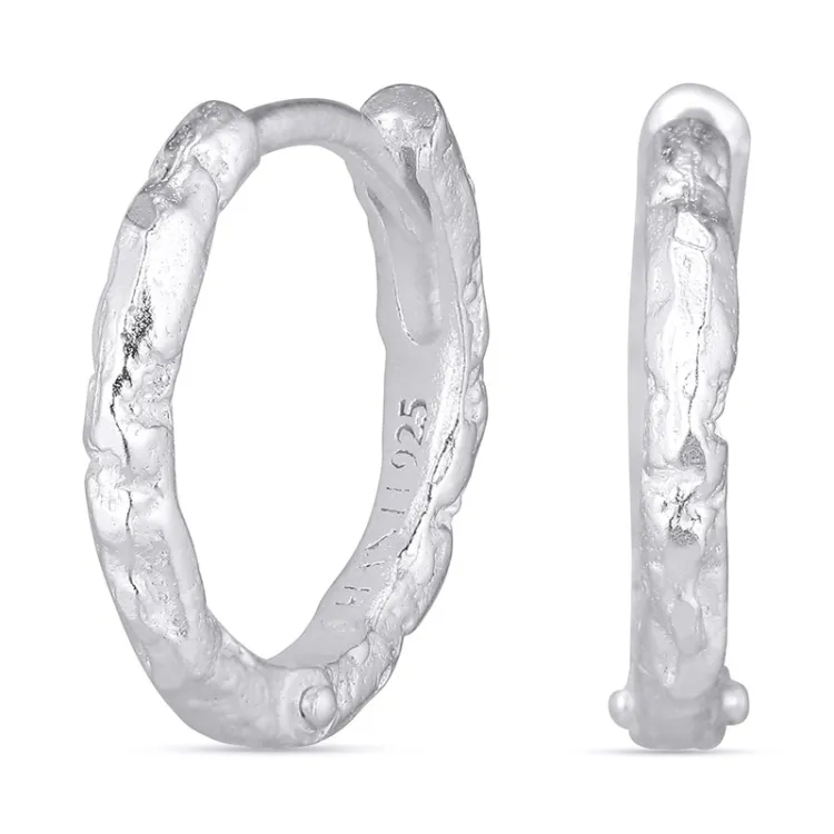 13,5 mm creool in zilver - Lumé Etched