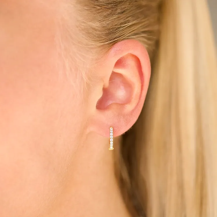 zirkoon creool in verguld sterlingzilver - Lumé Illume