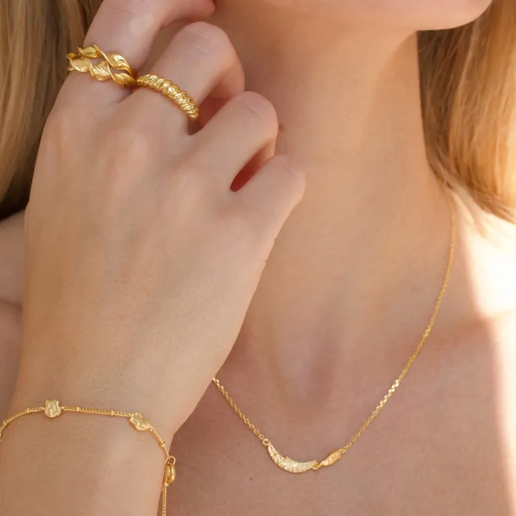 ketting in verguld sterlingzilver - Lumé Etched