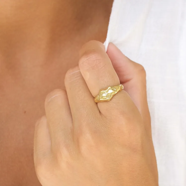 ring in verguld sterlingzilver - Lumé Etched