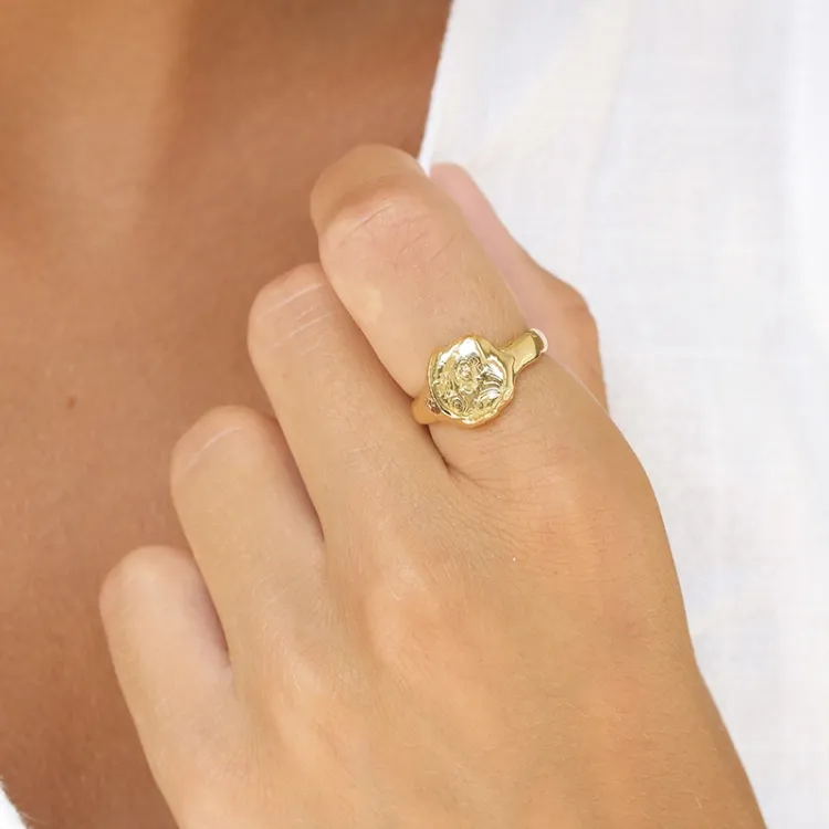 ring in verguld sterlingzilver - Lumé Etched
