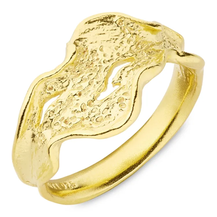 ring in verguld sterlingzilver - Lumé Etched
