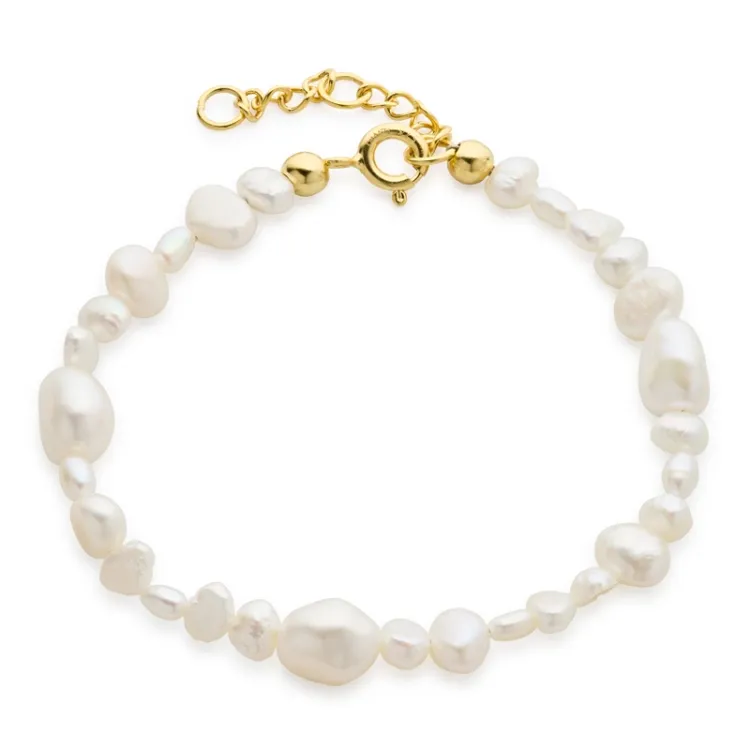 parel armband in verguld sterlingzilver