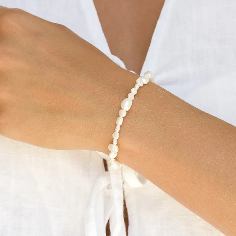 parel armband in verguld sterlingzilver