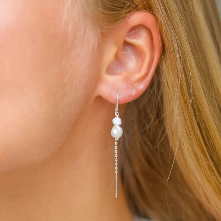 parel ketting oorbellen in zilver