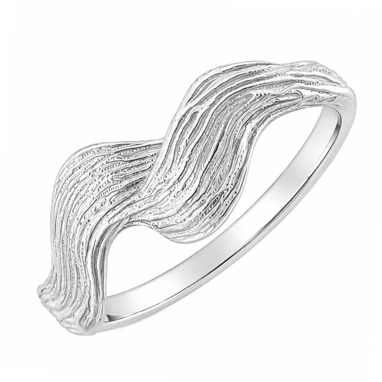 ring in verzilverd messing - Lumé Etched