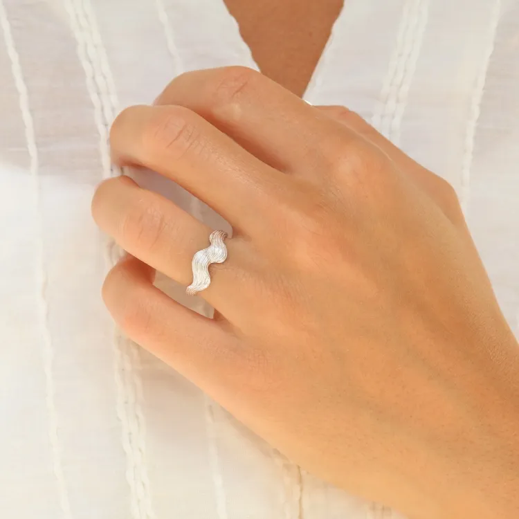 ring in verzilverd messing - Lumé Etched