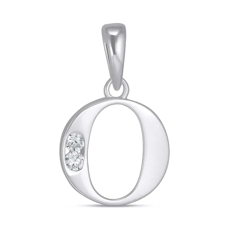 letter o zirkoon hanger in zilver - My Letter