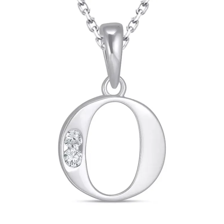 letter o zirkoon ketting in zilver met hanger in zilver - My Letter