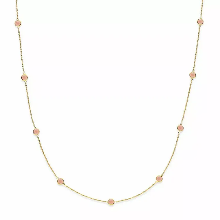 Izabel Camille Prima Donna maansteen ketting in verguld sterlingzilver perzikkleurig maansteen