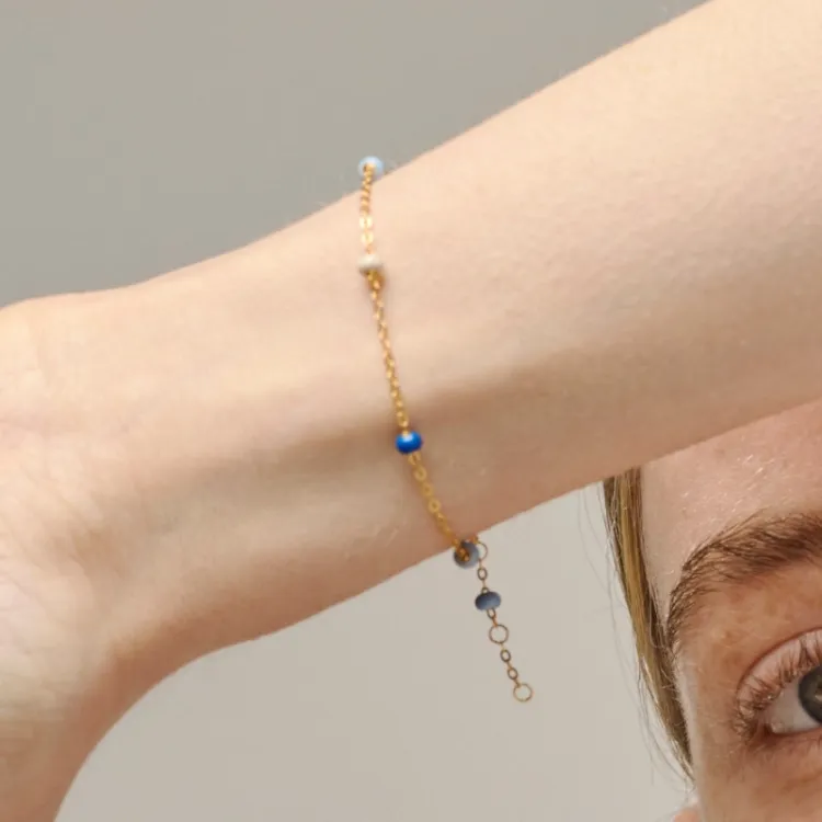 Enamel Lola Bold Marine armband in verguld sterlingzilver blauwe emaille